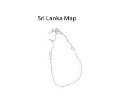 Sri Lanka Map Line Art Vector Illustration