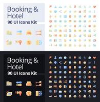 Booking and hotel pixel perfect flat gradient color ui icons kit for dark, light mode. Accommodation for tourists. Vector isolated RGB pictograms. GUI, UX design for web, mobile