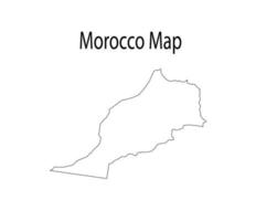 Morocco Map Line Art Vector Illustration