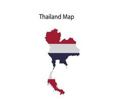 Thailand Map Vector Illustration National Flag in Background
