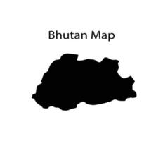 Bhutan Map Silhouette Vector Illustration