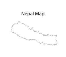 Nepal Map Line Art Vector Illustration