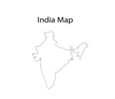 India Map Line Art Vector Illustration