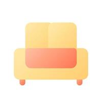 icono de interfaz de usuario de color de degradado plano perfecto de píxeles de sofá. mueble cómodo. cama matrimonial. pictograma relleno simple. gui, diseño ux para aplicaciones móviles. ilustración vectorial aislada rgb