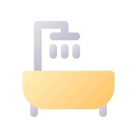 Bathtub pixel perfect flat gradient two-color ui icon. Bathroom. Shower and tub. Hygiene. Simple filled pictogram. GUI, UX design for mobile application. Vector isolated RGB illustration