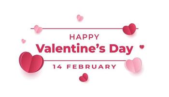 Happy Valentines Day with heart elements on white background vector