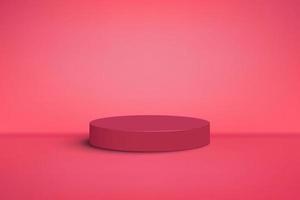 Happy valentines day and stage 3d podium on pink background vector