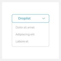 Activated droplist UI element template. Editable isolated vector dashboard component. Flat user interface. Visual data presentation. Web design widget for mobile application with light theme