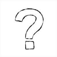 Question mark. Hand drawn Doodle FAQ symbol vector