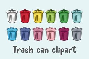 Trash can clipart vector