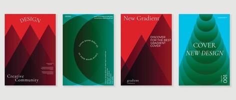 Vibrant color gradient background vector. Trendy red and green gradient geometric triangle and circle shape background. Design illustration for cover, wallpaper, poster, business, card, banner. vector