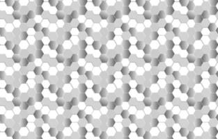 mosaico de panal futurista blanco y plata fondo de patrón sin costuras. textura de células de malla geométrica realista. papel tapiz vectorial blanco y plateado abstracto con rejilla hexagonal. estilo moderno. vector