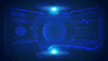 Modern HUD Technology Screen Background with blue globe vector