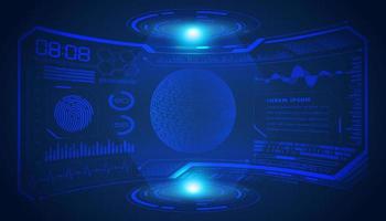 Modern HUD Technology Screen Background with Blue Globe vector