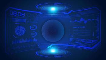 Modern HUD Technology Screen Background with Blue Globe vector