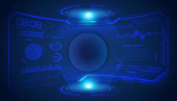 Modern HUD Technology Screen Background with Blue Globe vector