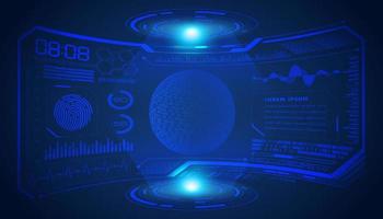 Modern HUD Technology Screen Background with blue globe vector