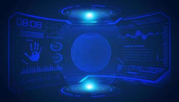 Modern HUD Technology Screen Background with blue globe vector