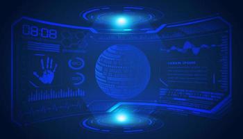 Modern HUD Technology Screen Background with blue globe vector