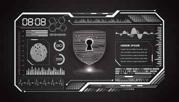 Modern HUD Technology Screen Background with padlock vector