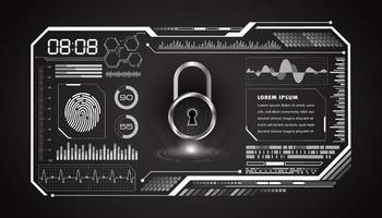 Modern HUD Technology Screen Background with padlock vector