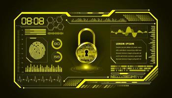 Modern HUD Technology Screen Background with padlock vector