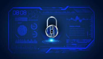 Modern HUD Technology Screen Background with padlock vector