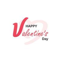 Lettering of Happy Valentines Day. Valentines Day greeting card template with typography text happy valentines day with heart shape isolated on white background. Vector illustration