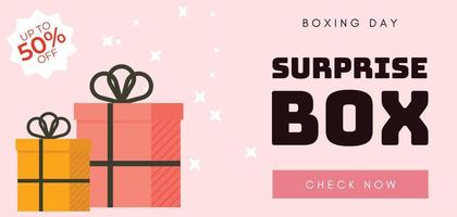 Happy Boxing Day, With Pink Simple Boxing Day Vector. vector