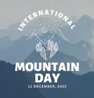 día internacional de la montaña, día internacional de la montaña minimalista blanco. vector