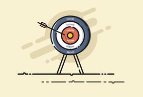 Arrows hit the FAILURE text on target. Successful aiming to success bullseye. Business , Financial and Investment concept. MBE design. Vector illustrator.