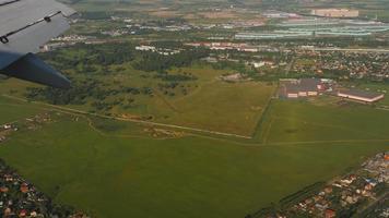 The airplane descending before landing Domodedovo airport Moscow DME, Russian Federation. video