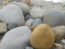 natural stone from the river with a hard texture photo