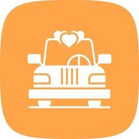 diseño de icono creativo de coche de boda vector