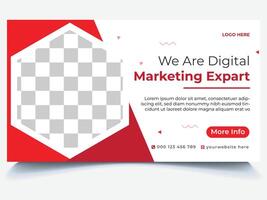 diseño de banner web de marketing digital vector