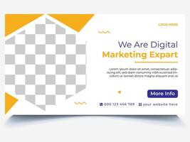 diseño de banner web de marketing digital vector