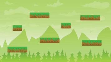 2d game art, natural landscape for games, mobile applications and computers, game background vector illustration.