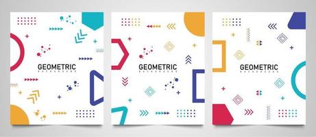 Set of abstract geometric style background covers, collection of cool bright covers abstract shapes template. vector