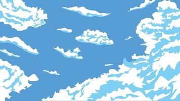 cielo de dibujos animados con nubes aleatorias ilustración de fondo vectorial diseño del cielo. vector