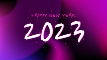 Happy new year 2023 simple design with glittering background vector