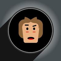 Cartoon avatar head design flat style in circle.Profile icon pro vector. vector