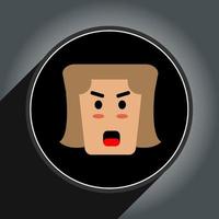 Cartoon avatar head design flat style in circle.Profile icon pro vector. vector