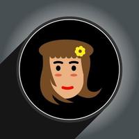 Cartoon avatar head design flat style in circle.Profile icon pro vector. vector