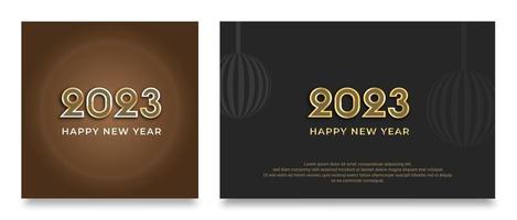 Fondo de feliz año nuevo 2023. diseño moderno y moderno con un concepto de estilo minimalista y limpio. vector