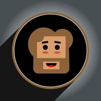 Cartoon avatar head design flat style in circle.Profile icon pro vector. vector