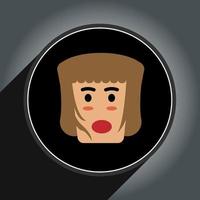 Cartoon avatar head design flat style in circle.Profile icon pro vector. vector