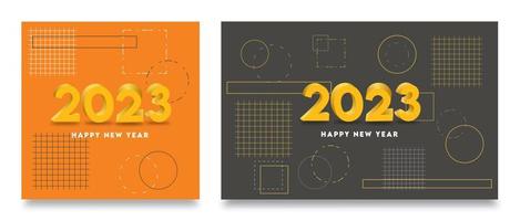 Fondo de feliz año nuevo 2023. diseño moderno y moderno con un concepto de estilo minimalista y limpio. vector