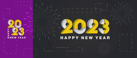 Fondo de feliz año nuevo 2023. diseño moderno y moderno con un concepto de estilo minimalista y limpio. vector