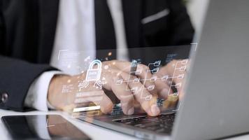 Concept of cyber security, information security and encryption, secure access to user's personal information, secure Internet access, cybersecurity. photo