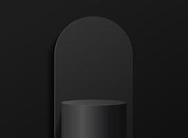 Empty cylinder podium on minimal background. Abstract minimal scene with geometric shape object. Design for product presentation. 3d vector illustration.